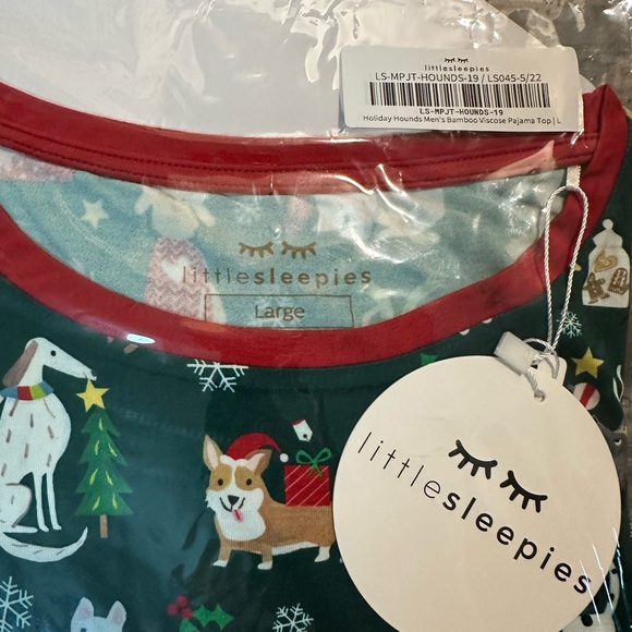 NWT LITTLE SLEEPIES Holiday Hounds
Men's L Bamboo Viscose Pajama Top - Picture 2 of 4